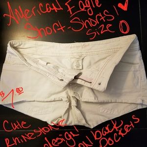 White AE shorts, size 0